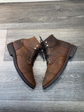Thursday Boot Company Brown Leather Women's 38 Ankle Lace-Up Boots (j274)